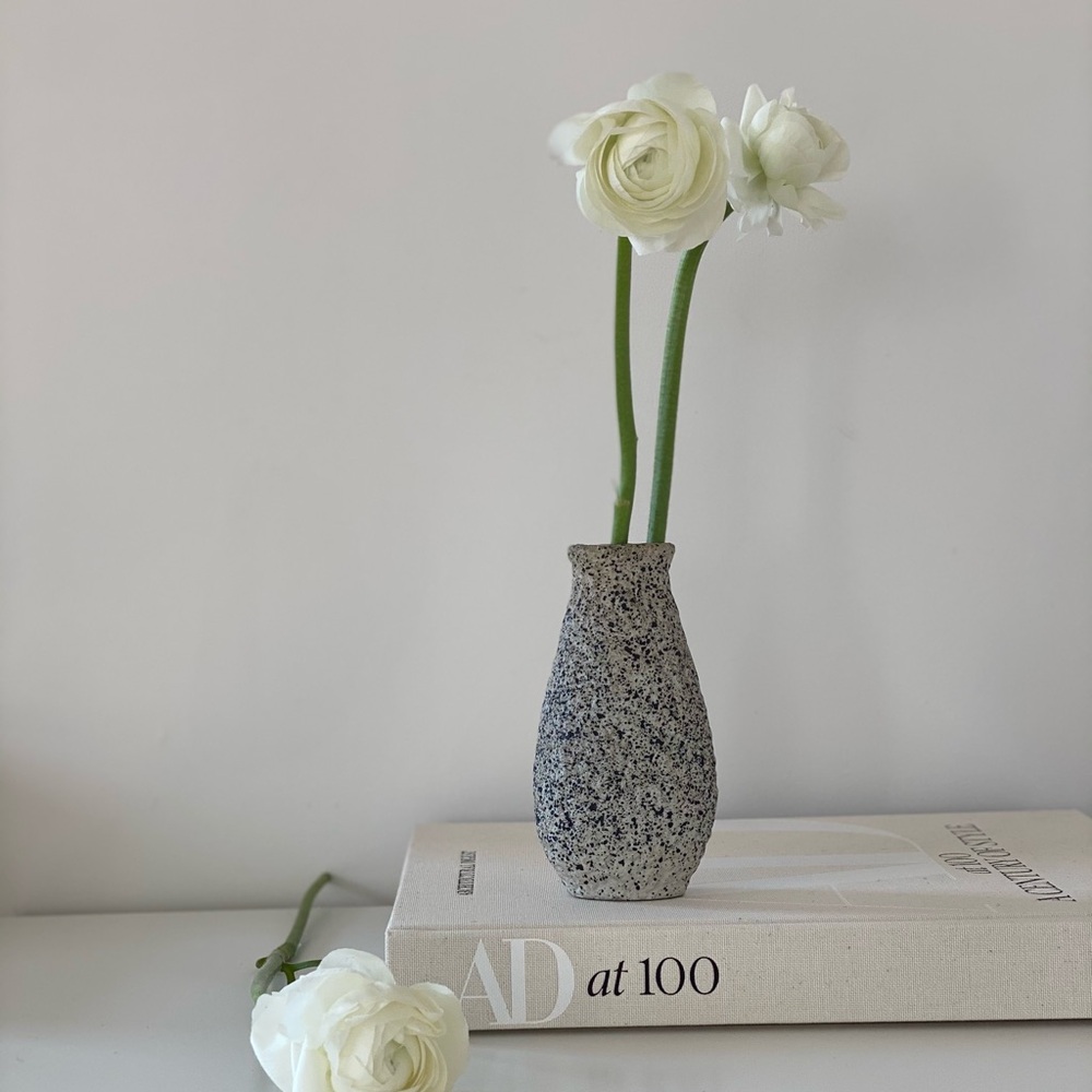 Speckled Gray Bud Vase
